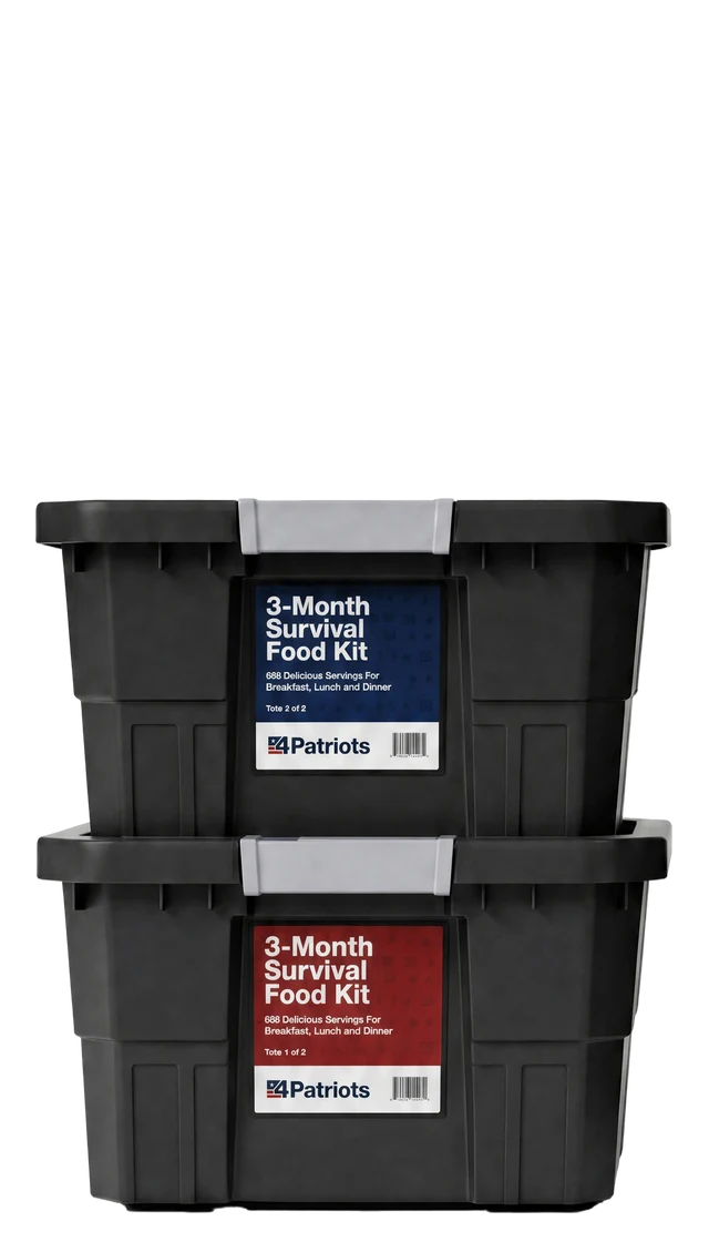 One 3-Month Survival Food Kit (2 totes)
