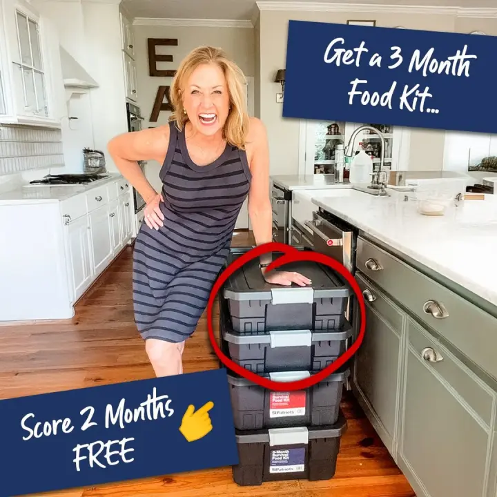 Customer holding 4Patriots Survival Food totes