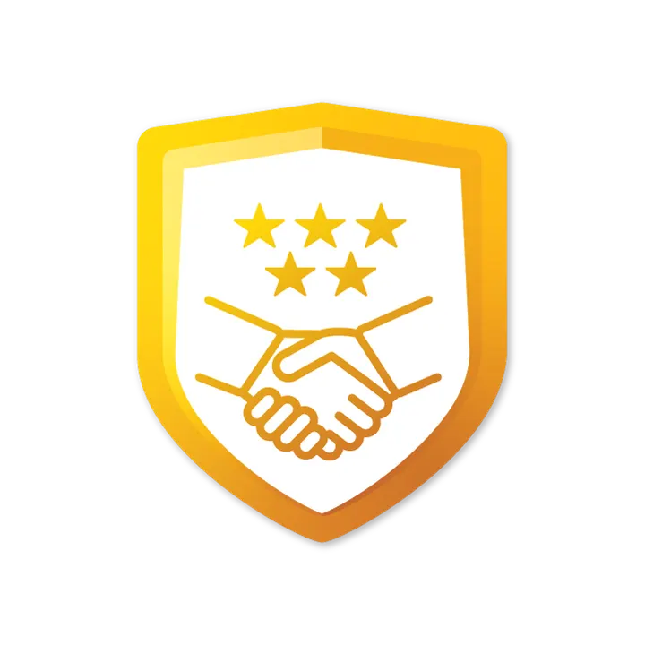 100 percent safe and trusted badge