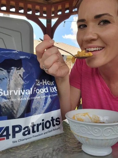 Chelsea Perez trying 72-Hour Survival Food Kit