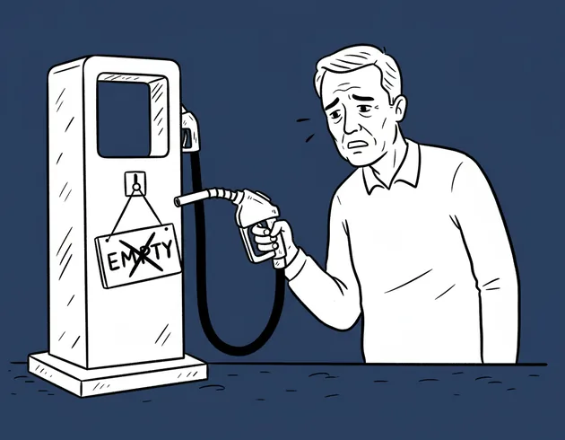 Illustration: Gas station lines versus solar fuel