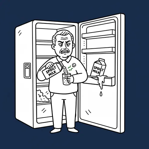 Illustration: Milk and dairy in the refrigerator