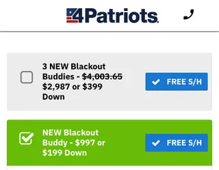 Choose your Blackout Buddy package — 1 unit or 3-pack