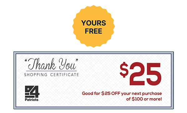 $25 4Patriots Shopping Certificate
