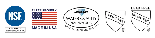 NSF 42, NSF 53, NSF 401, IAPMO Certified