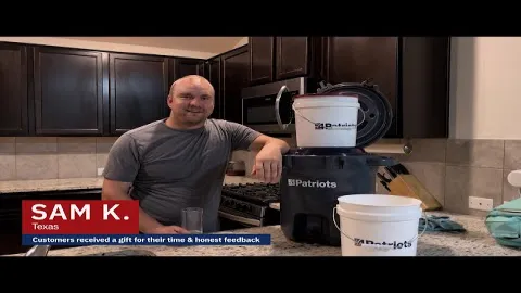 Sam K. filters rain tank water with Patriot Pure