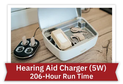 Hearing aid charger: run time tile