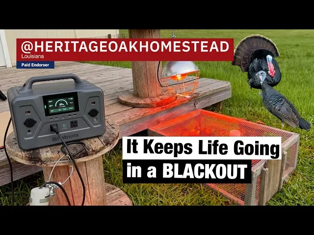 Video: Heritage Oak Homestead runs their homestead on the Patriot Power Generator 1200 during a blackout