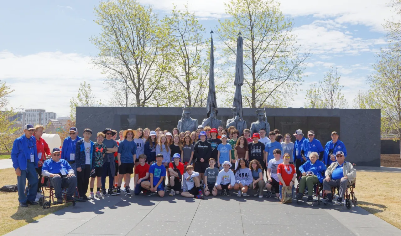 4Patriots-sponsored Honor Flight veterans at the Air Force Memorial in Arlington, VA