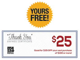 $25 savings certificate